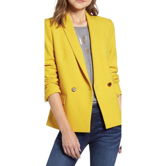 J.CREW Dover Double-Breasted Blazer in Rich Gold - Women's Size 2 J7761 NWT - Picture 1 of 11
